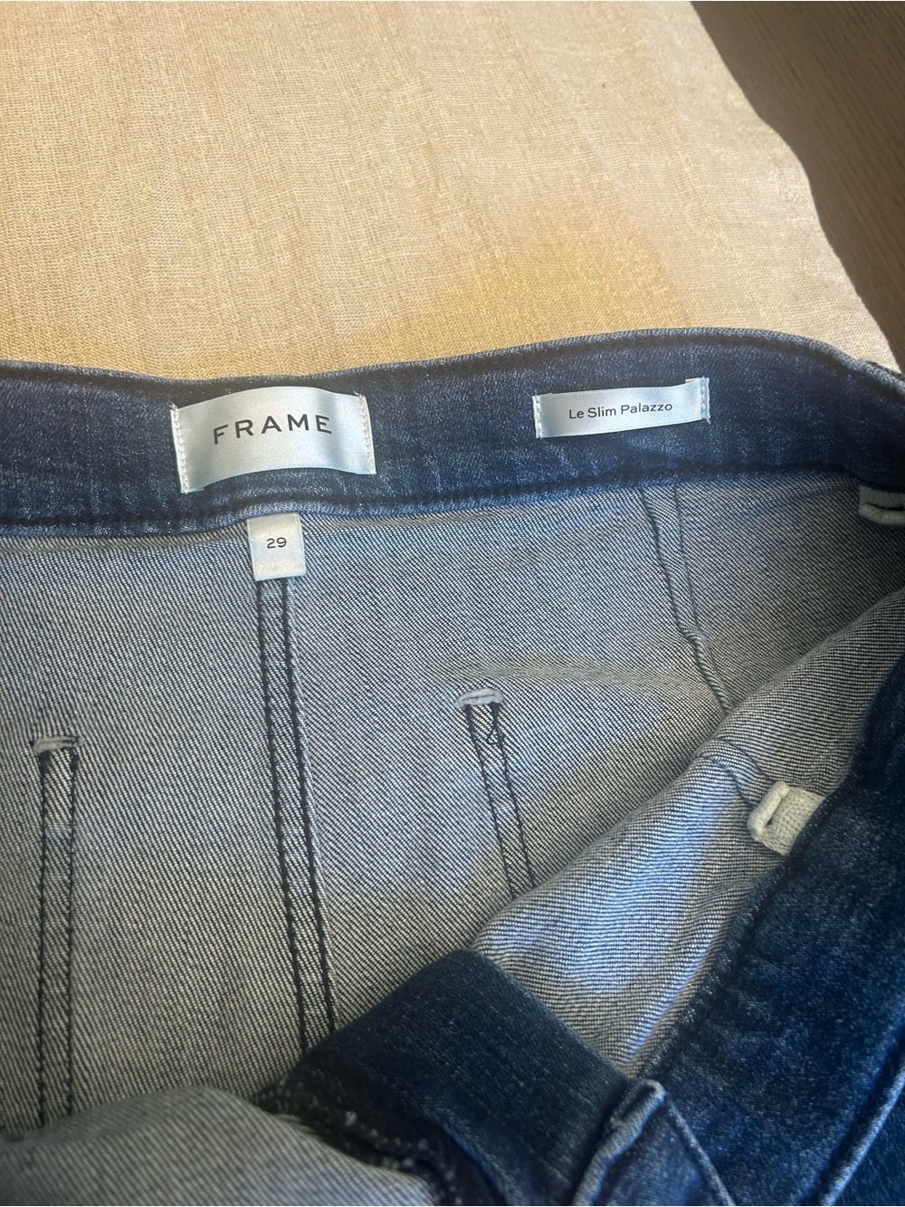 FRAME Le Slim Palazzo Bardot Pocket Wide Leg Jeans – Thunderstorm 29 like new - Picture 9 of 12
